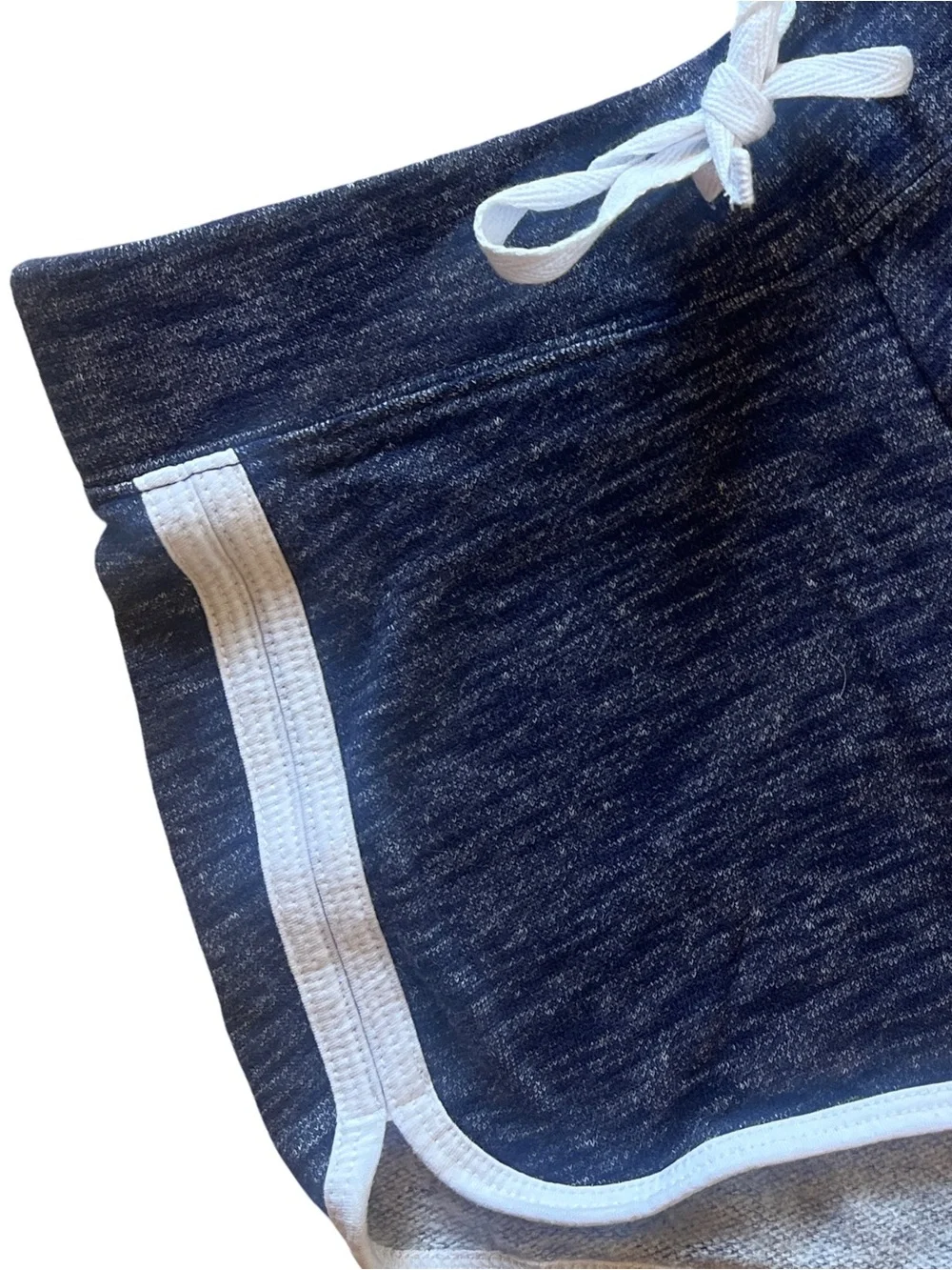 Justice Navy Heather Athletic Shorts with White Trim